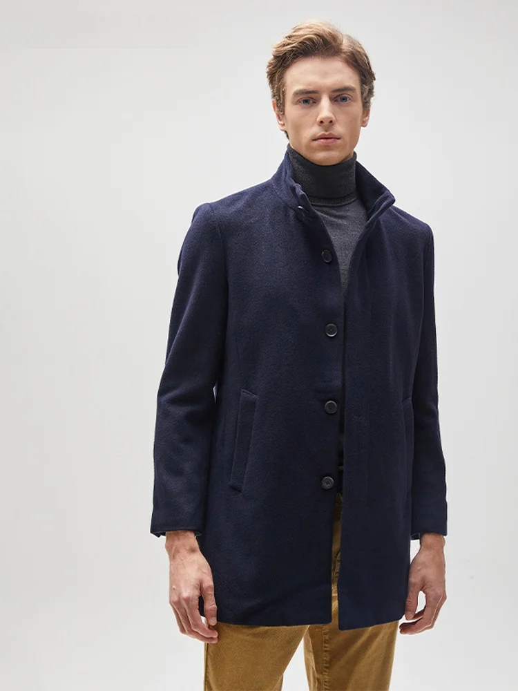 Casaco de lã masculino London Fog, comprimento médio, casual, deslocamento, lã quente, Jaet Busin, casual, ajuste longo, casaco sve