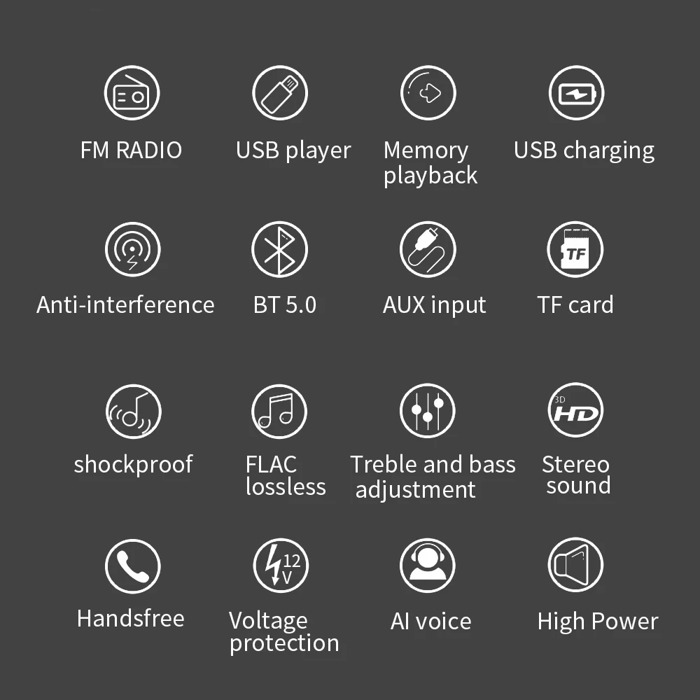 Podofo 12V Universeller Auto-MP3-Player USB SD AUX-IN Autoradio-Player FM LCD-Bildschirm Bluetooth RCA-Anschluss USB Smart Intelligentes System – Detail 5