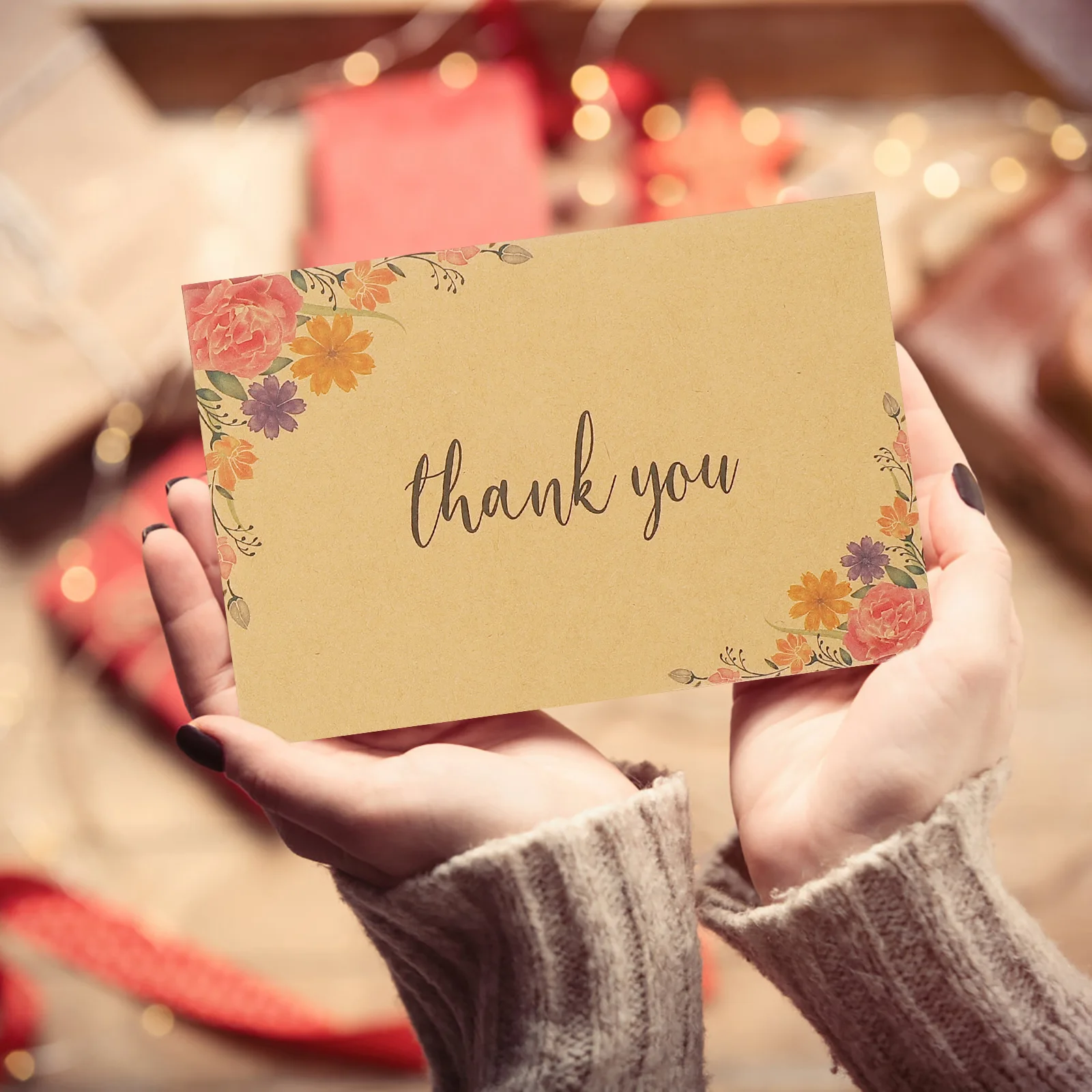 

10pcs Thank You Kraft Paper Vintage Memo Creative Greeting Cards for Christmas Birthday Graduation Party Blank Cards Bulk