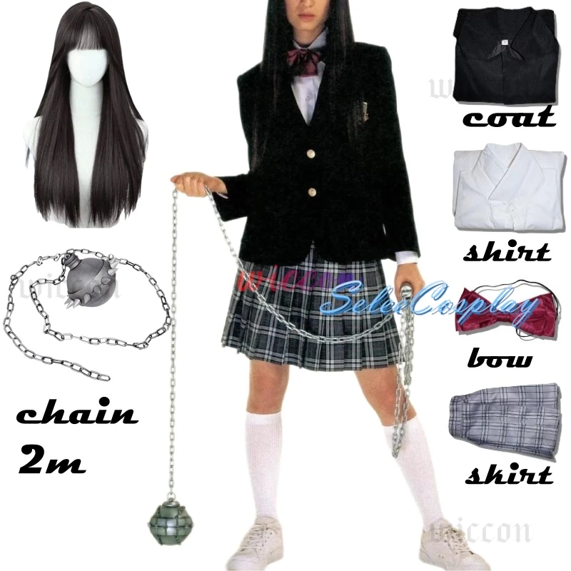 Halloween Gogo Yubari Cosplay uniformes negros las películas mata Vol.1 disfraz de Bill Gogo's School JK faldas Halloween para mujer