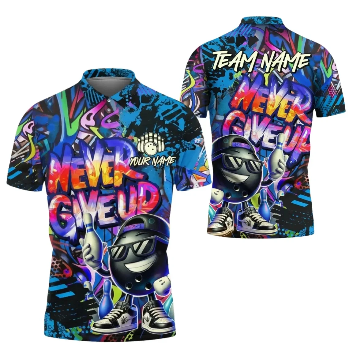 Fashion Bowling Graphic Polo Shirt For Men Custom Name Animal Gorilla 3D Printed Polo Shirts Trend Oversized Loose Sports Tees