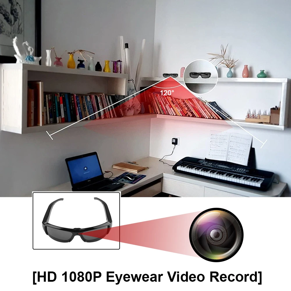 1080P HD Mini-Brillenkamera Videorekorder Tragbare Sonnenbrille Kamera für Outdoor-Sport DV DVR Überwachungs-Camcorder – Detail 3