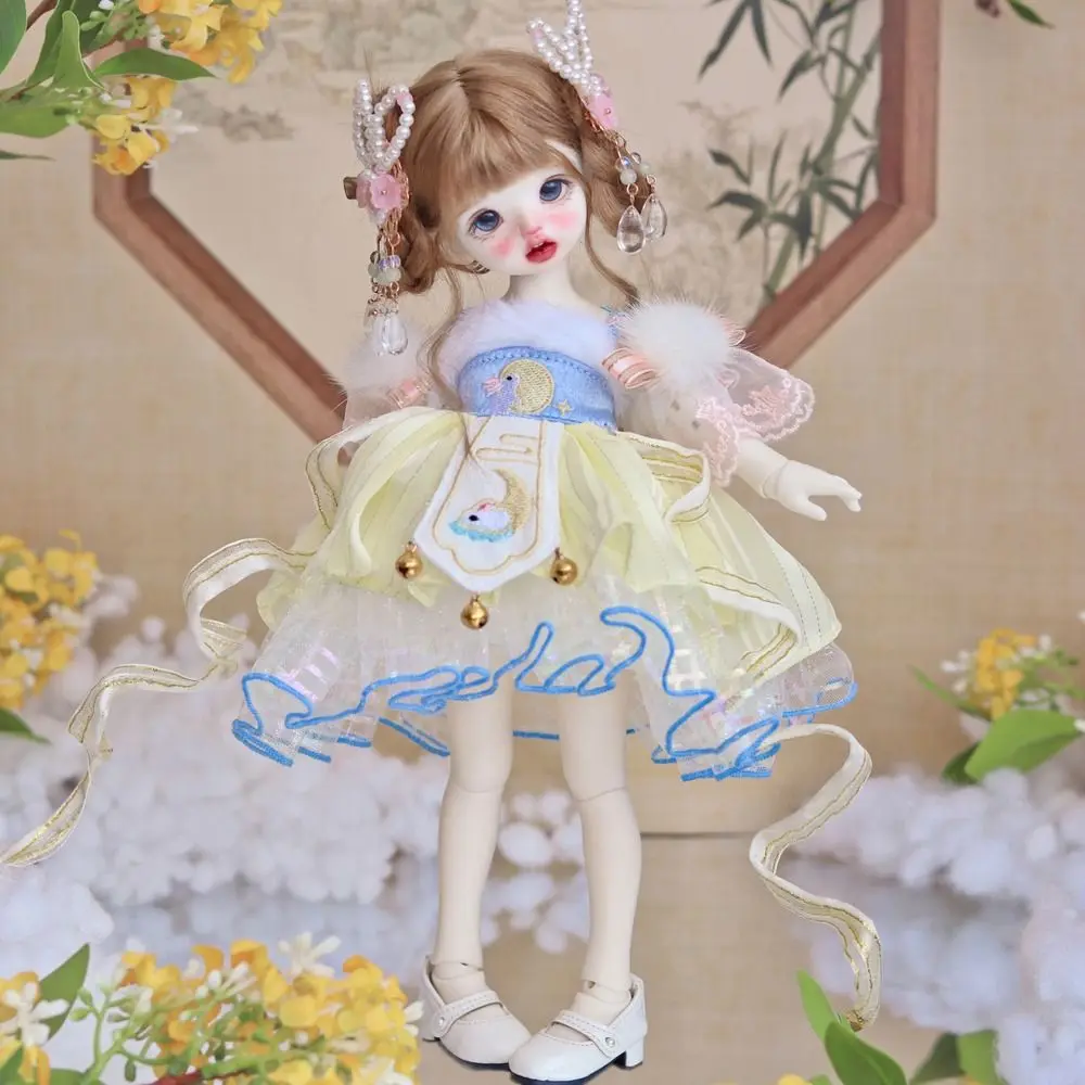 New Lolita 1/6 BJD Doll Outfit Set Retro Cute Maid Dress Chinese-style Pretty Girl Toy Gift (No Dolls or Shoes)