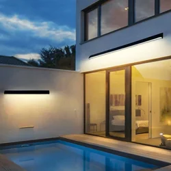 Strip Wall Lamp Outdoor Waterproof Villa Gate Courtyard Aisle Living Room Light Luxury Bedroom Modern Nordic Simple Wall Lamp