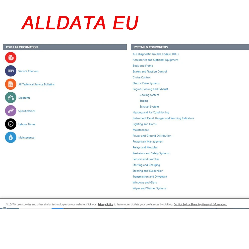 Alldata EU 2026 أحدث إصدار كامل من برنامج تخطيط بيانات إصلاح البيانات عبر الإنترنت متوافق مع تسجيل الدخول عبر الهاتف المحمول/الكمبيوتر #6