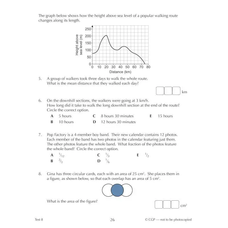 11 CEM 10 دقائق اختبار الرياضيات مشاكل الكلمات الأعمار 1011 كتاب 1 مع الطبعة عبر الإنترنت كتب CGP 9781789081817