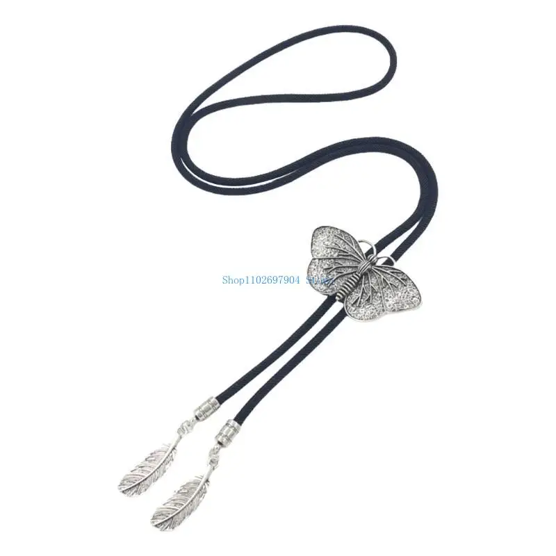 N7YF Unique Tie Necktie Braided Shoestring Tie Western Necktie Necklace Male Rodeos Costume Accessory