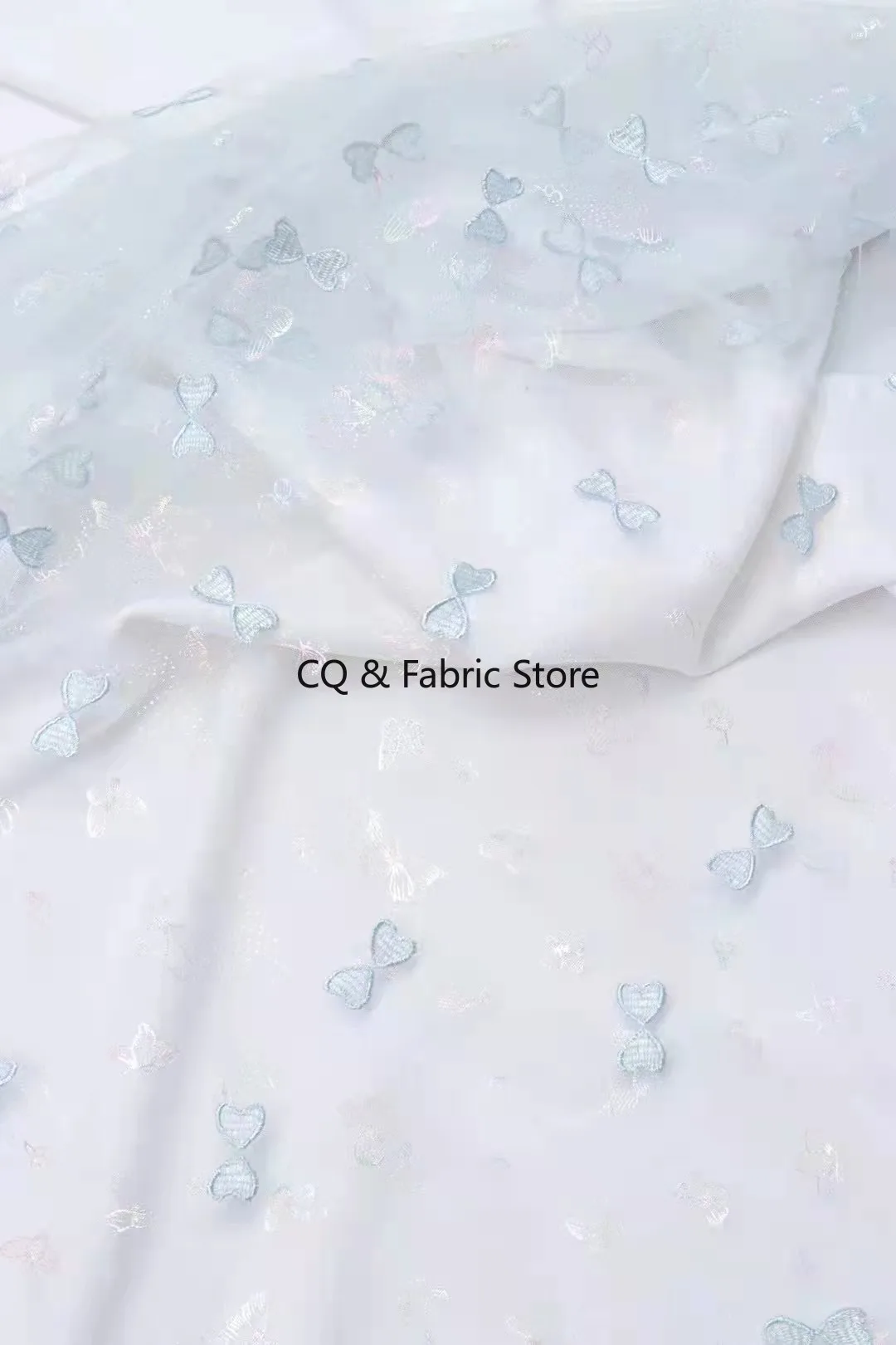 新しいカラフルな蝶結びメッシュ刺繍レース生地 DIY カーテンドレス子供服クリスマスドレスデザイナー生地