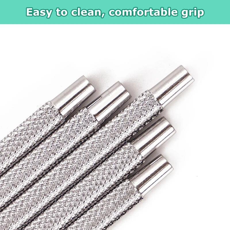 1pc Stainless Steel Dental Mirror Handle Mouth Mirror Reflector Applying Handle ﻿Detachable Universal Handle Dentist Lab Tools