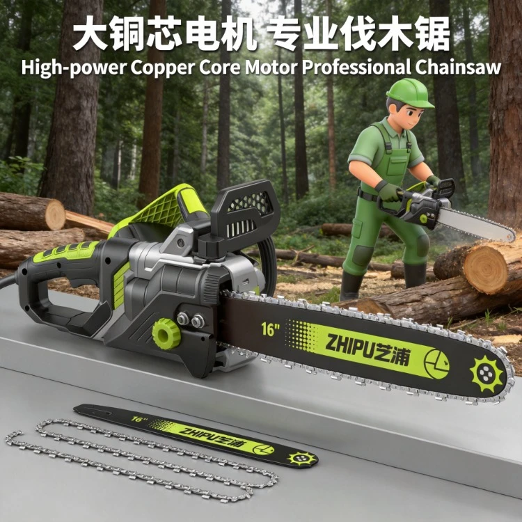 

Plug-in Electric Chainsaw 220V Portable Handheld Woodworking Saw Household Logging Tree Branch Cutting Power Tool