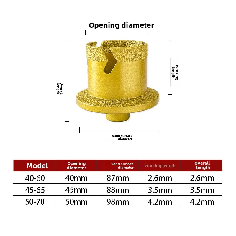 M14 Brazed Diamond Integrated Hole Saw for Sink Basin Marble Granite Tile Stone