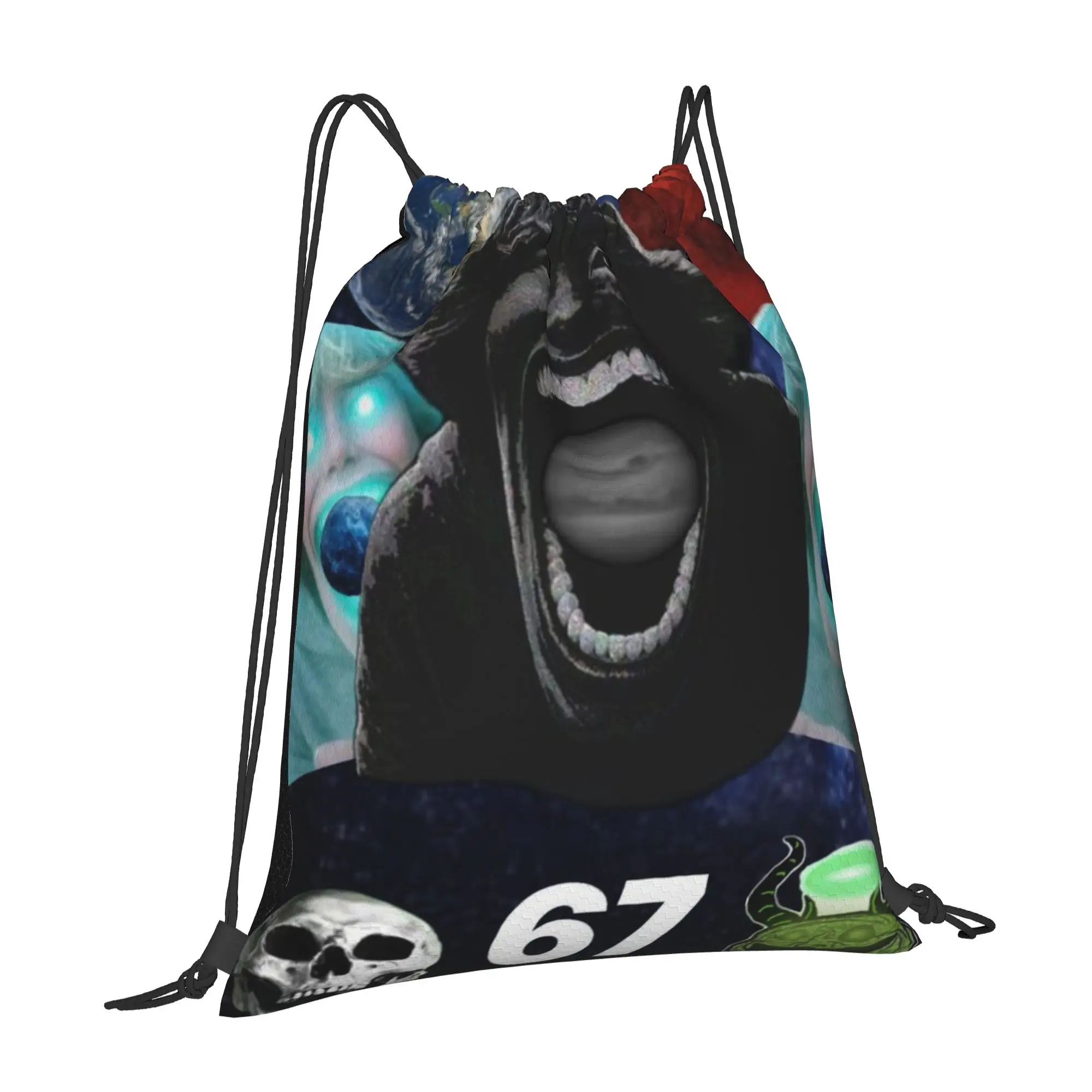 67 meme Cosmic Mouthful 67 Multi-function Pocket Men Women Storage Backpack Teenager Travel Bag Print Drawstring Bags