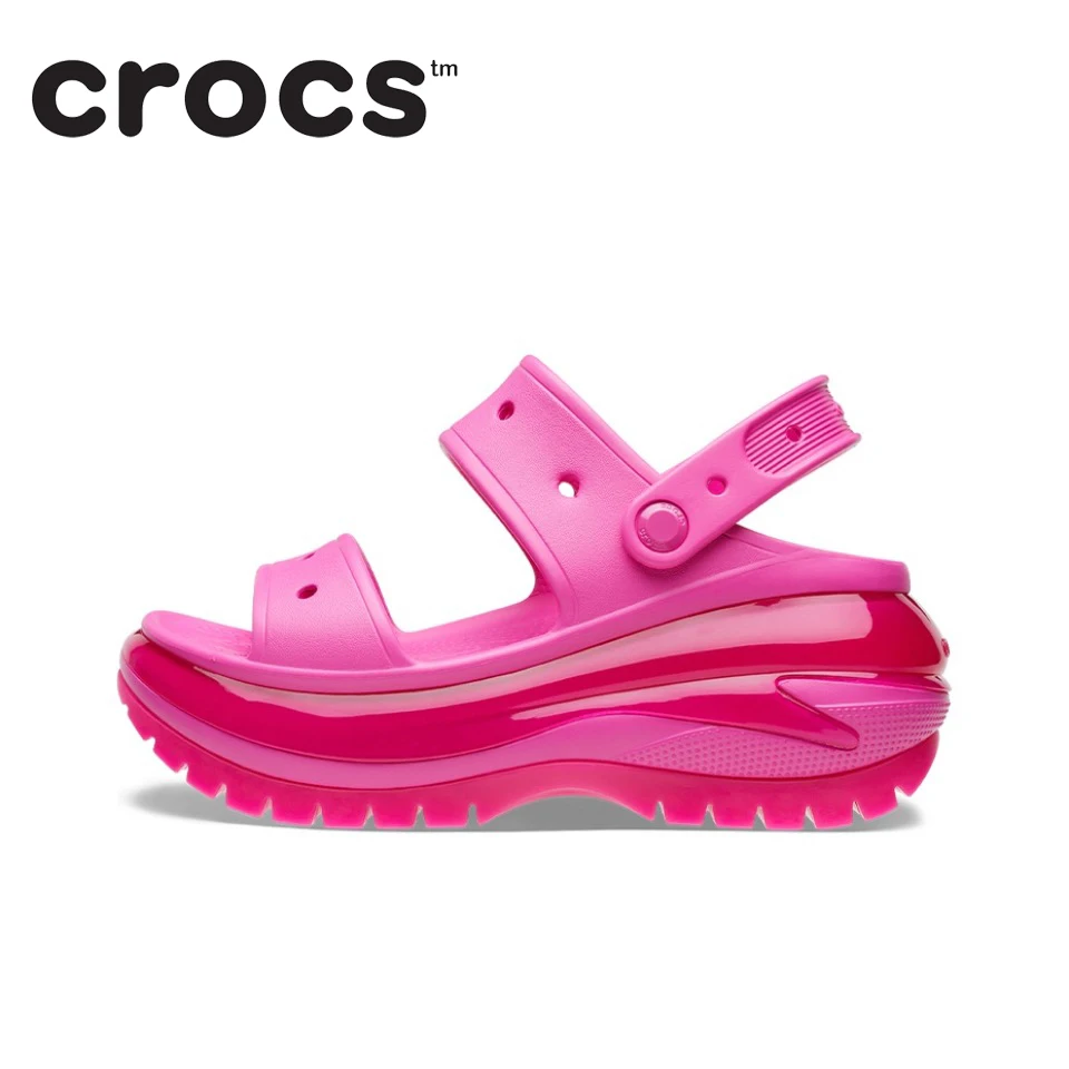 

Original Crocs Classic Clog Mega Crush Casual Sandals Unisex Closed-Toe Slip-Ons Outdoor Men's Breathable Beach Shoes 207989-6UB