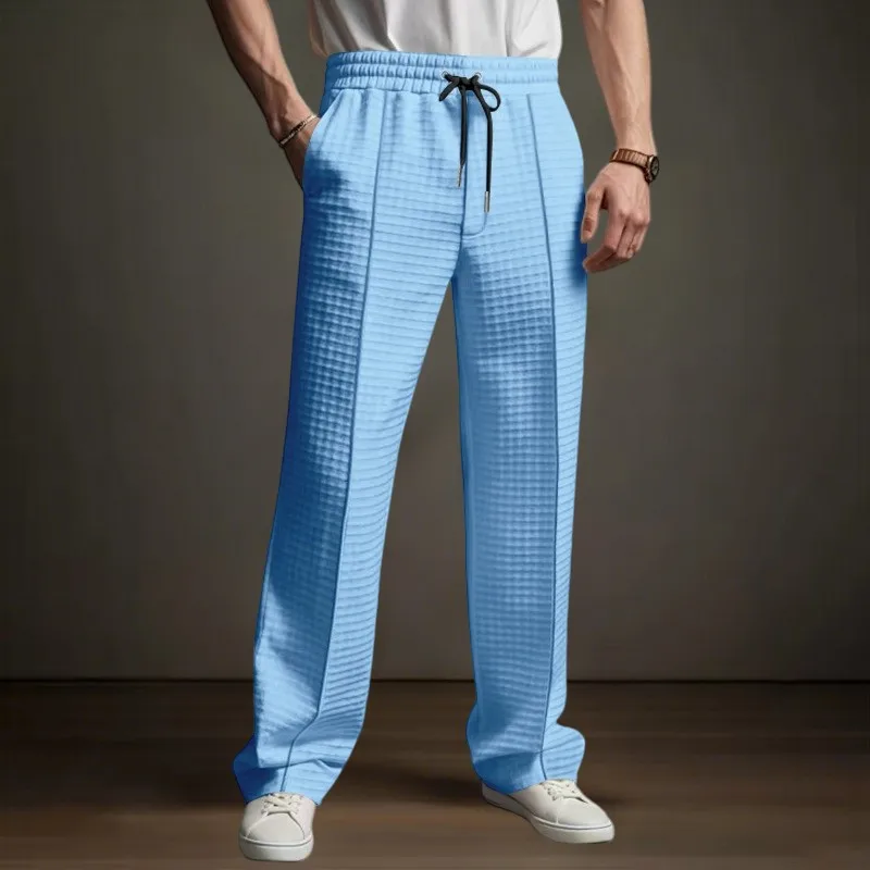 الرجال عالية الجودة الجاكار الهراء عادية الرياضة الأعمال سراويل للجري تنفس فضفاضة مستقيم الساق شهم الملابس