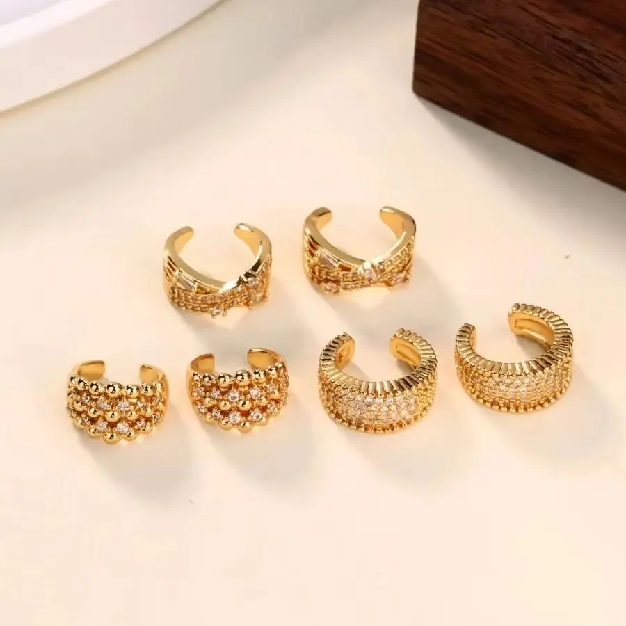 18K Gold-plated Stainless Steel Star Ear Clips for Women Mama Geometric Anti Rust Earclips Wedding Jewelry Prom Accessories Gift