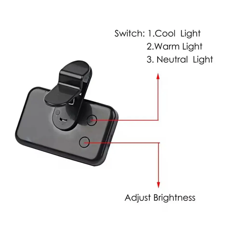 Portable Mini Selfie Fill Light Rechargeable 3 Modes Adjustable Brightness Clip On For Mobile Phone Computer Fill Light