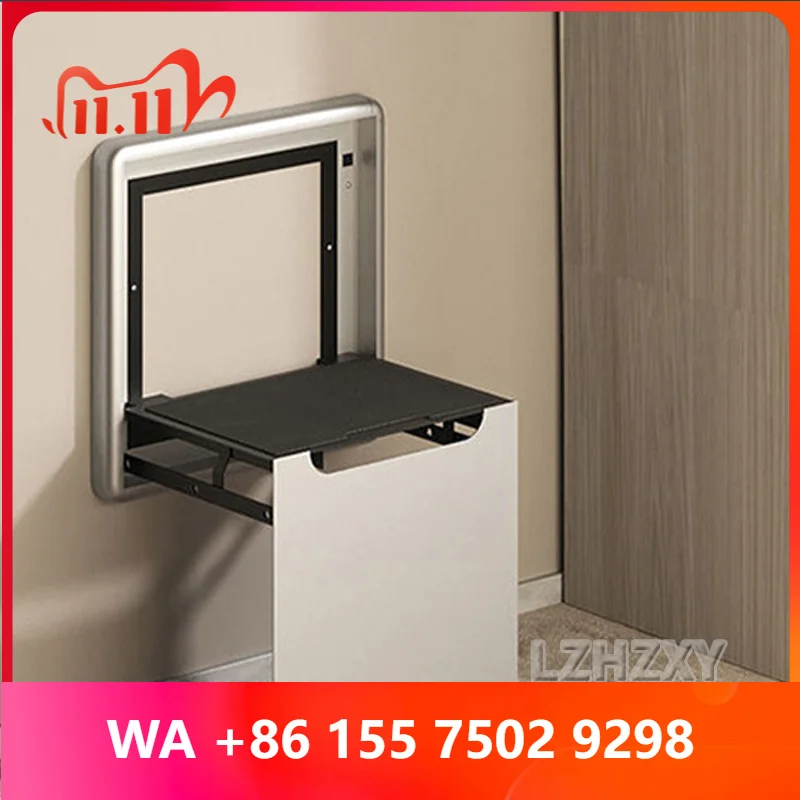 thin Wall Mounted Shower Folding Seat Chair Casual Porch Shoe Back Chair Step Stool Aluminium Home Furniture