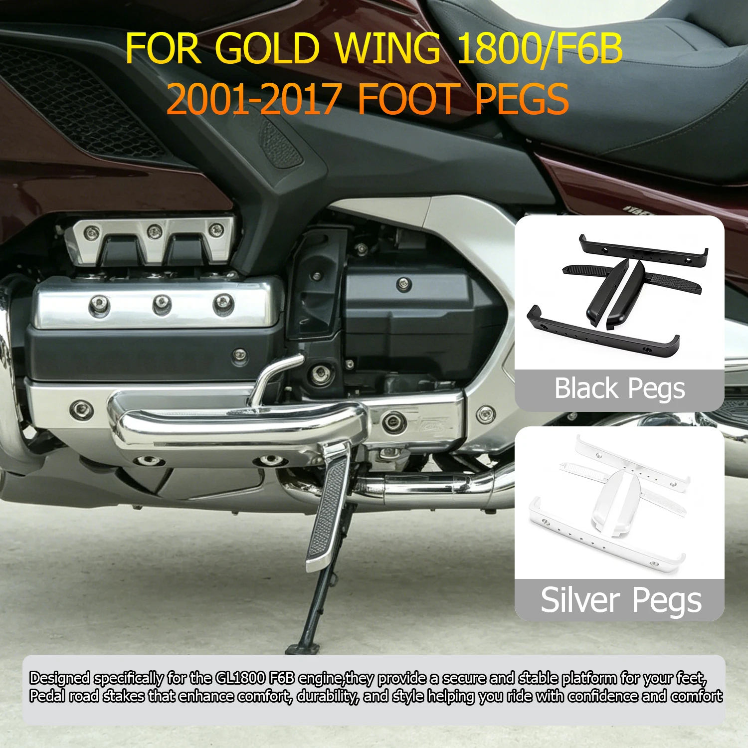 

For Honda GoldWing GL1800 F6B 2001-2017 Motorcycle Driver Passenger Highway Footpegs Fit Long Distance Tour Improve Comfort