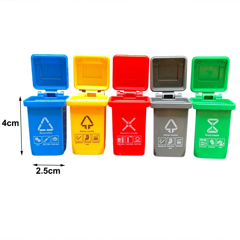 10pcs Kids Garbage Classification Toy Trash Cans Garbage for Garbage Truck Waste Management Recycling Theme Birthday Decoration