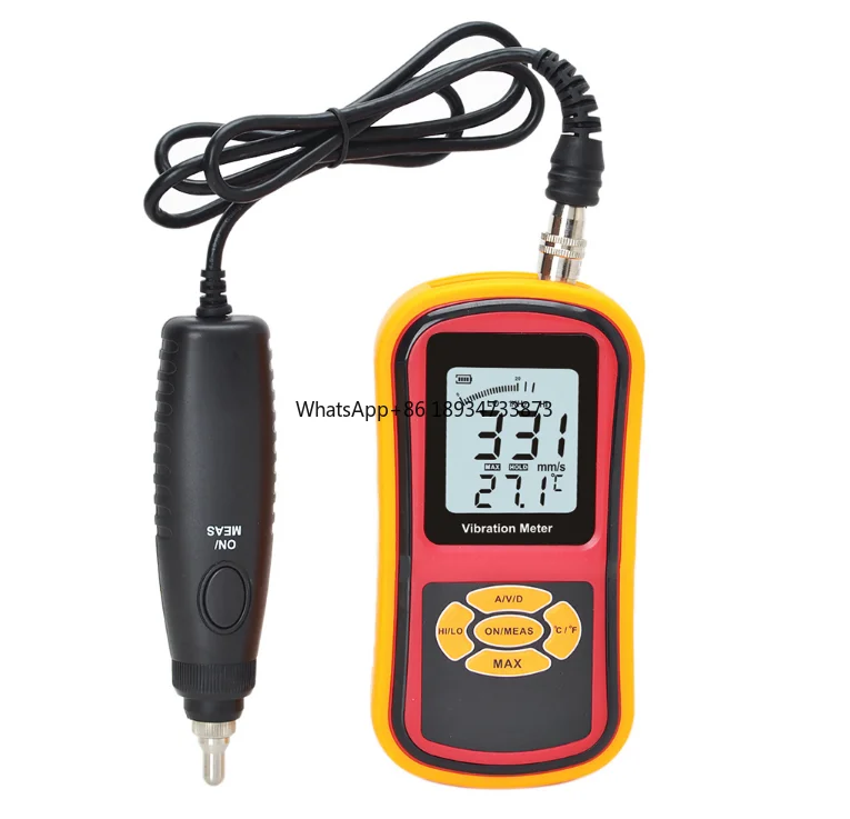 GM63B Professional Split Type Vibration Meter LCD Display Acceleration Velocity And Displacement Measurement new