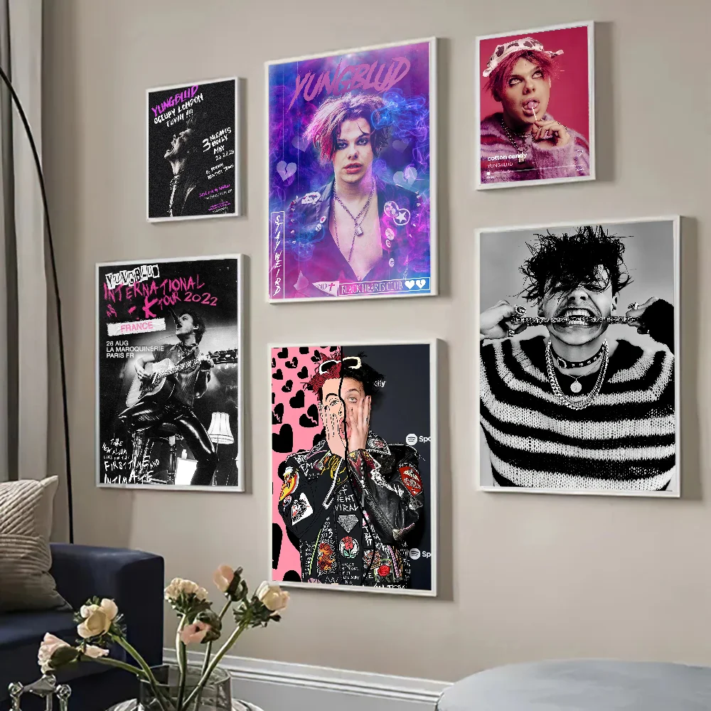 Yungblud New Custom Rock Classic Movie Posters Fancy Wall Sticker for Living Room Bar Decoration Room Wall Decor