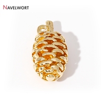 4Pcs 14K Gold Plated Brass Metal Pinecone Charms Pendant For Jewelry Making,Small Pinecone Charms DIY Necklace Handmade Crafts