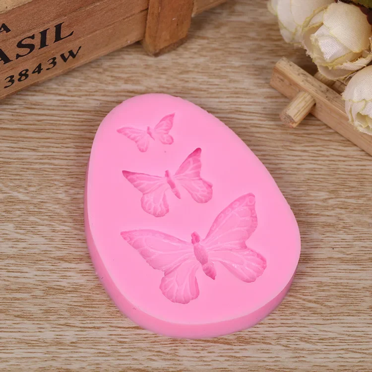 New 1PCS Three Butterfly Charms Pendant Craft DIY UV Resin Liquid Silicone Molds for Earring Necklace Decorations Making Jewelry