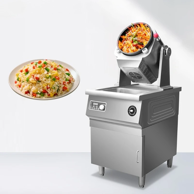 Fried Rice Machine 2.5L Restaurant Kitchen Electric Automatic Stir Fry Machine Cooking Robot Rotating Fried Rice Robot Cooker