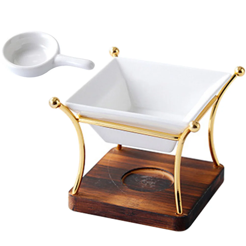 

1 set 1 Set Ceramic Wooden Tealight Holder Essential Oil Burner Scented Wax Melt Warmer Aroma Diffuser Decorative Incense