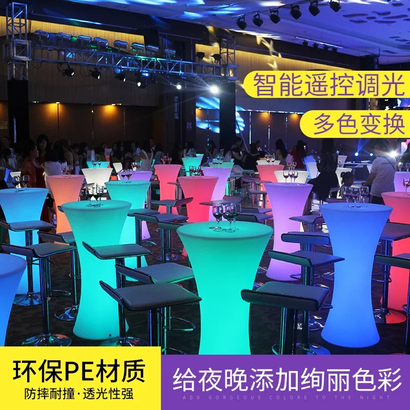 Led Luminous High-footed And Chair Creative Personality Luminous Furniture Led Furniture Round Table Bar