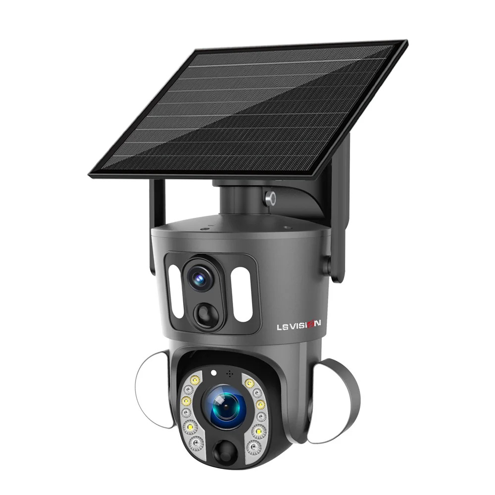 

LS VISION 6K Двойной объектив Wi-Fi Солнечная камера PTZ-камеры 10-кратный зум 4G WiFi IP-сетевая технология с CMOS-сенсором