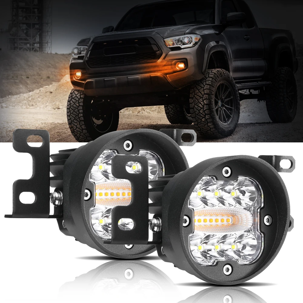 AUXBEAM 3 inch LED Fog Light for Toyota 4 Runner TacomaTundra 2014-2022 Work Light Driving Lamp with Memory Function 6 Modes