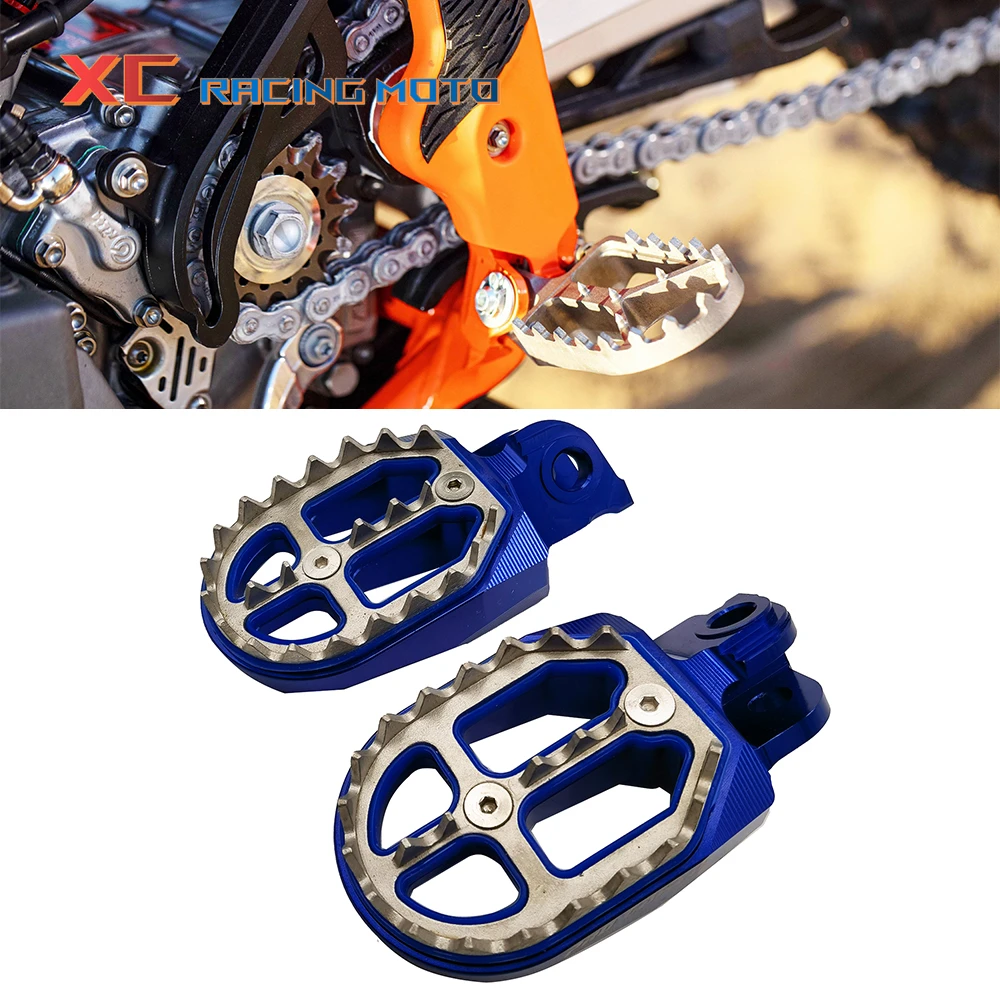 CNC Footpegs Foot pegs Rests For KTM SX SXF EXCF 85 125 150 250 300 350 450 500 530 Husqvarna TC TE FE TX FX FC FS 2016-2021