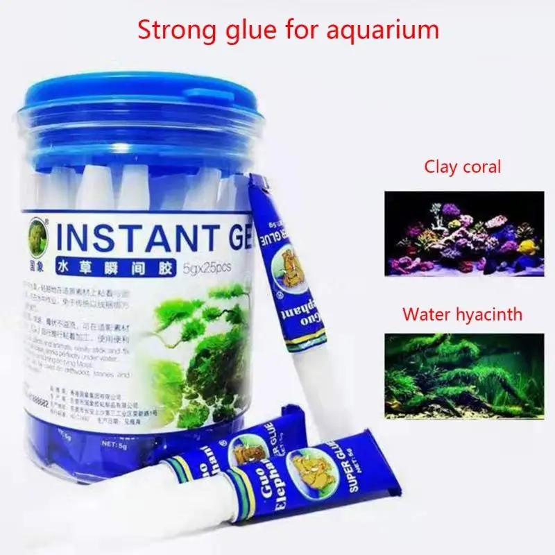 25PCS Aquarium Plants- Driftwood Underwater Gel- Quick Drying Safe for Coral Sinking Coral Snags