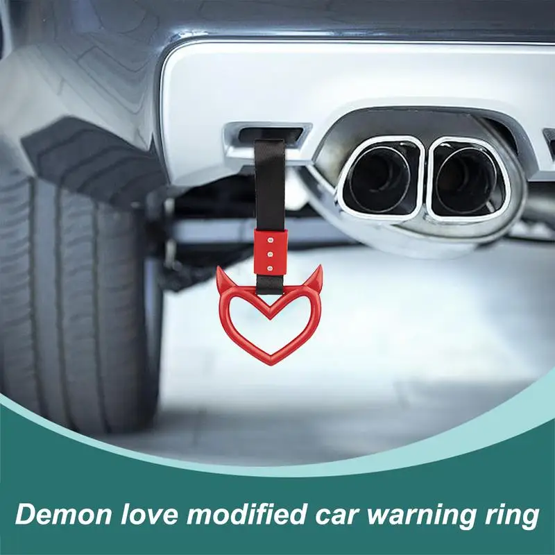 Hand Strap Drift For Car Devil Heart Design Hand Strap Drift For Car Interior Easy Installation Devil Heart Handle Ring For SUVs