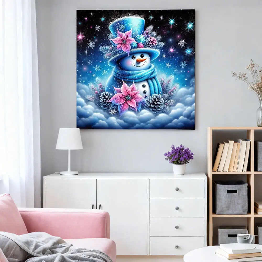 HUACAN 5D الماس اللوحة ثلج الكرتون كامل مربع الحفر المستديرة جدار ديكور الماس الفسيفساء الشتاء عبر الابره مجموعات