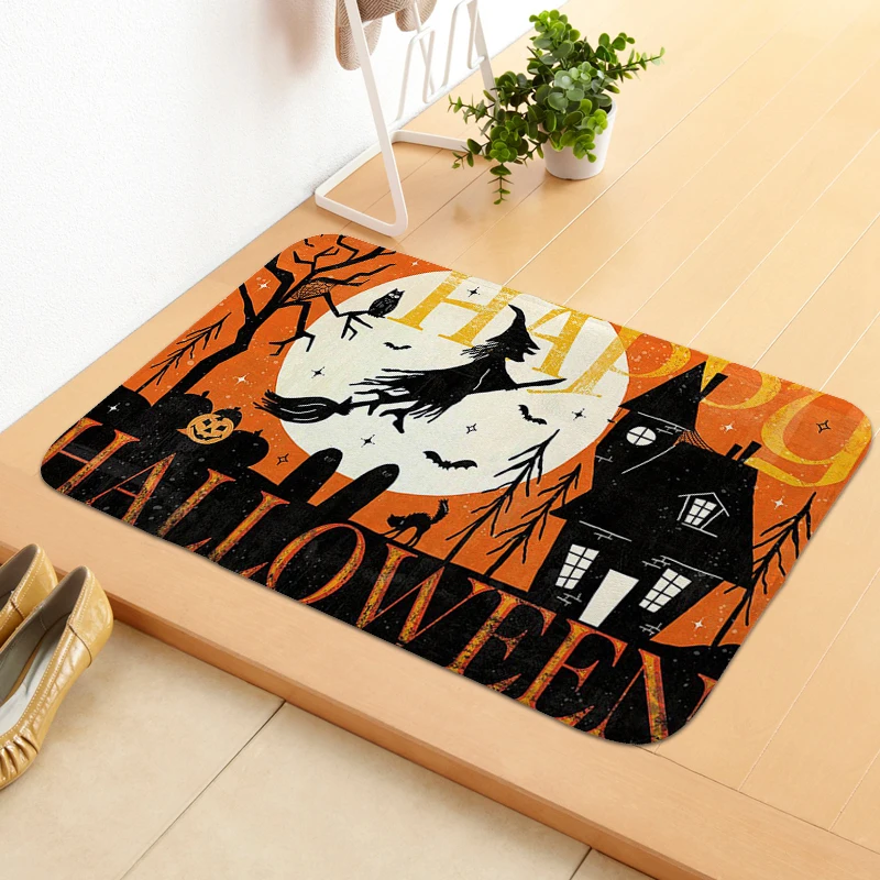 Happy Halloween Bathroom Living Room Rug Carpets for Living Room Veranda Floor Mat Kitchen Accessories Doormat Entrance Door