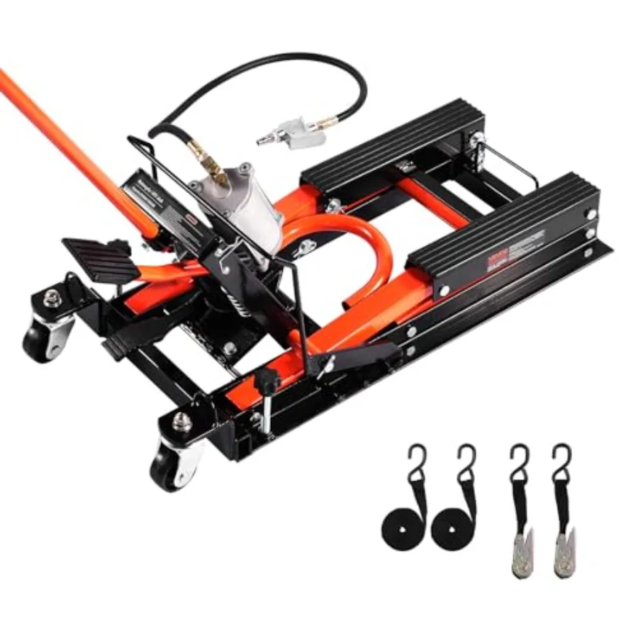 

Подъемник для мотоцикла VEVOR, грузоподъемность 1500 фунтов для сверхмощной подставки для ремонта велосипедов с гидравлической пневматической системой, регулируемая высота