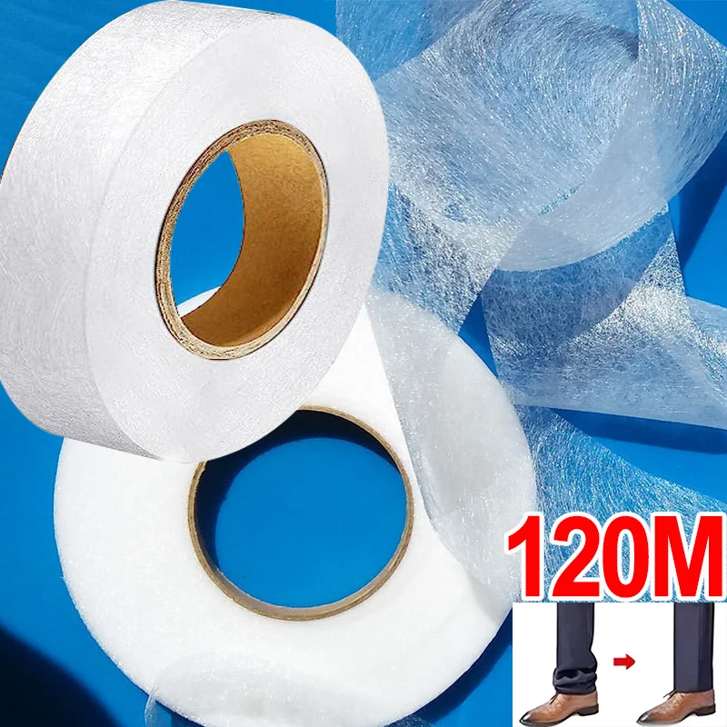 1/2roll Double Sided Adhesive Non-woven Fabric Pants Hem Tape Edge Shorten Paste Tape DIY Tools Jean Clothes Shorten Size Sewing