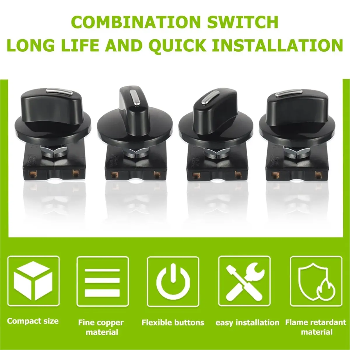 2026 New 2pcs Universal 4-Position 3-Speed Rotary Switch with Knob for Heaters and Fans, 13A-125V/10A-250V