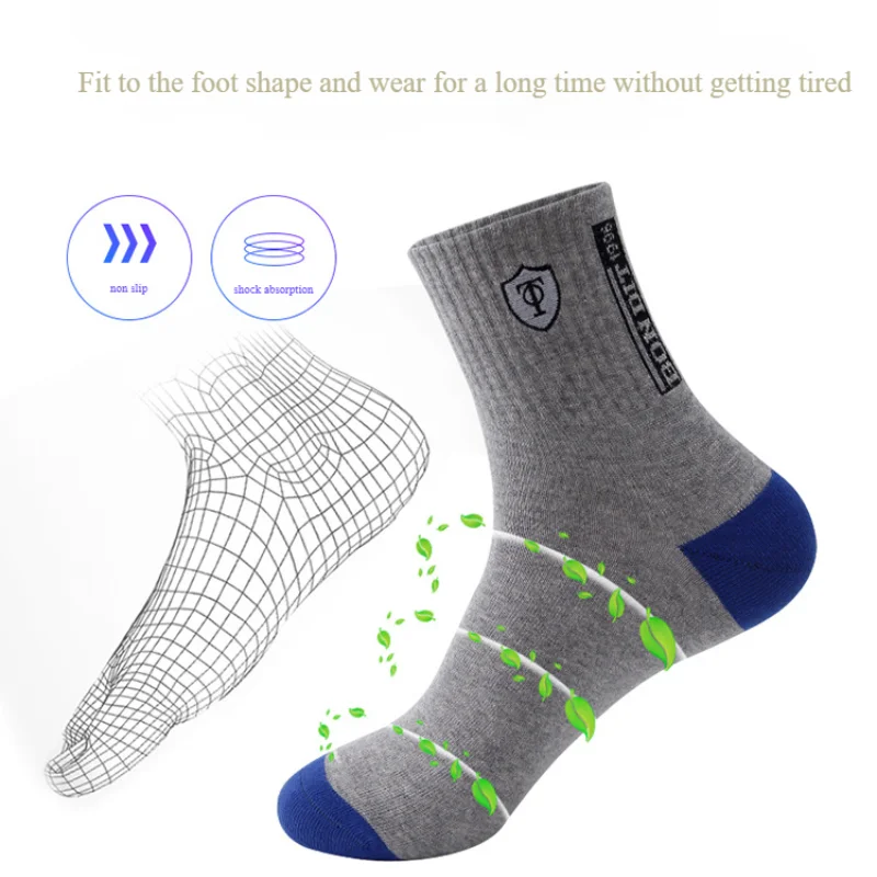 5 Pairs Mens Sports Socks Apring And Fall Summer Leisure Sweat Absorbent Comfortable Thin Breathable Basketball Meias