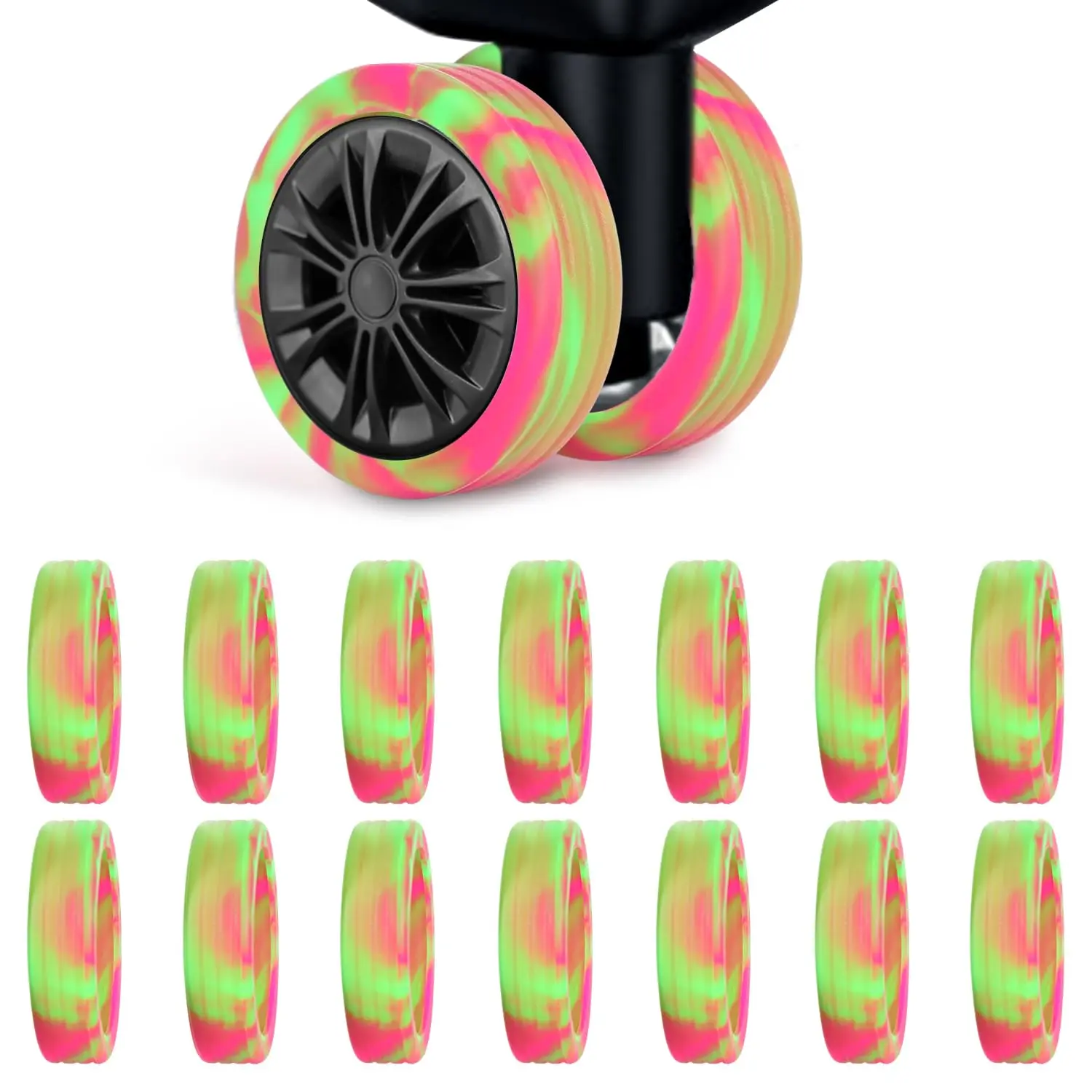 4–40 Stück Gepäck-Radabdeckungen, Silikon-Koffer-Radabdeckungen, Gepäck-Radschutz, robustes, geräuschdichtes Zubehör