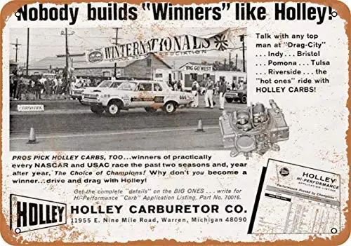 Wall-Color  Metal Sign - 1966 Holley Carburetors Winners - Vintage Look