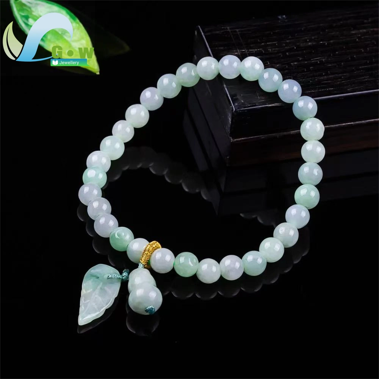 Natural Grade A Jadeite Round Bead Donut Multi Treasure Bracelet Unisex Men Women Fine Gemstone Exquisite Ethnic Jewelry Gift