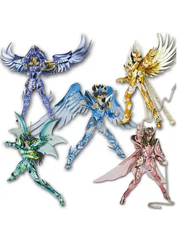 19cm Anime sacred Saint Seiya Figure Phoenix Ikki Hyoga Seiya Shiryu Standing Figure Toy Collection Decoration  Japanese Dolls