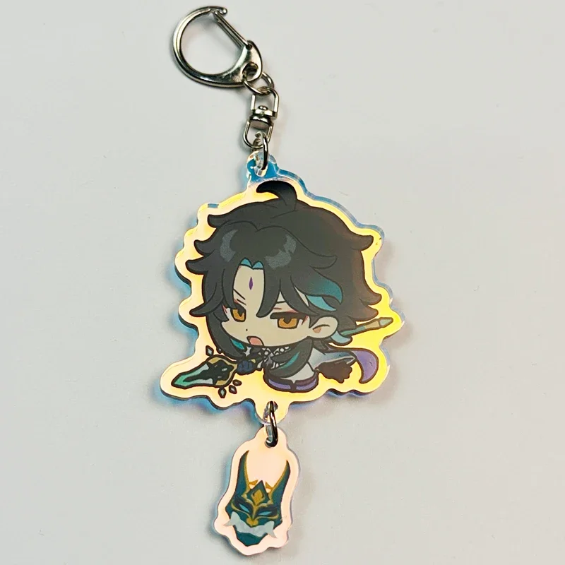 

Anime Genshin Impact Xiao Furina Neuvillette Cosplay Keychain Laser Transparent Pendant Ambitus