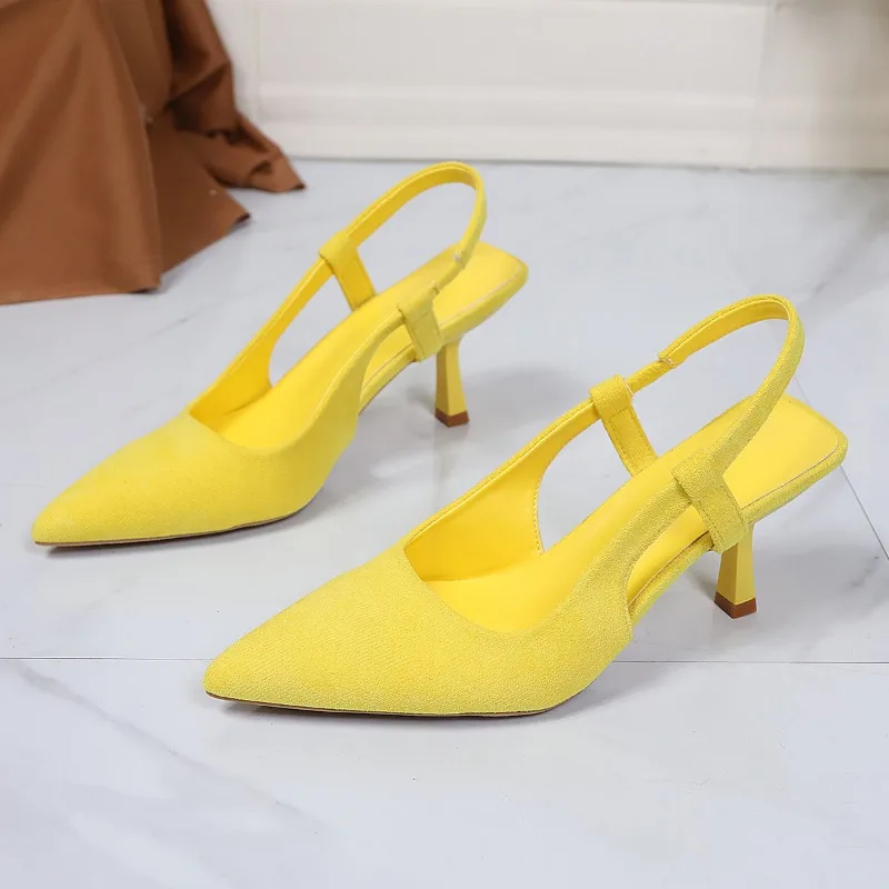 خنجر المرأة حذا فردي للسيدات 2025 ربيع جديد الأزرق أشار تو حذا فردي للسيدات رحلة الظهر حزام ملفوفة تو الصنادل