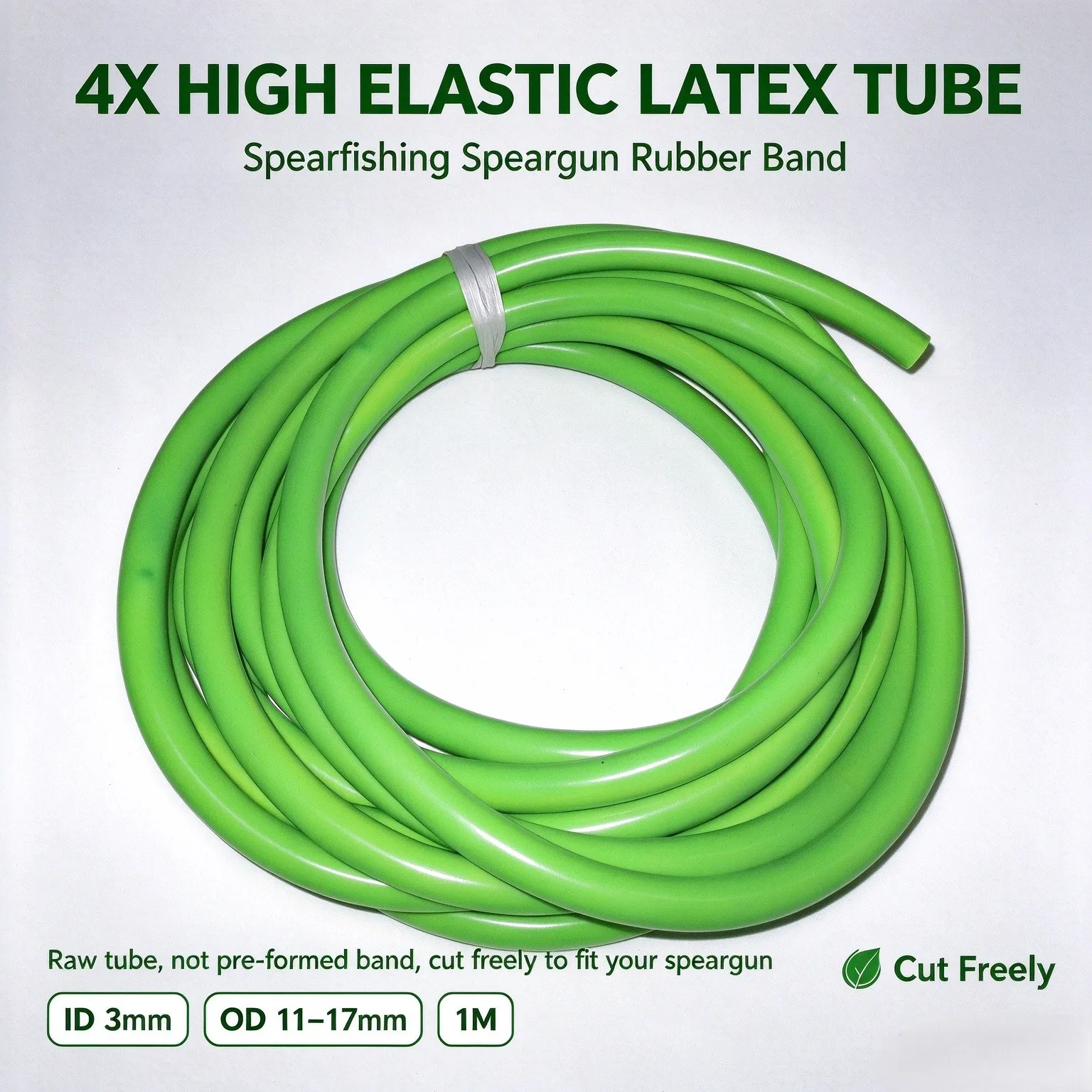 4X High Elastic Latex Tube Spearfishing Speargun Rubber Band Fixed ID3mm OD11-17mm Multi Color Raw Tubing 1M