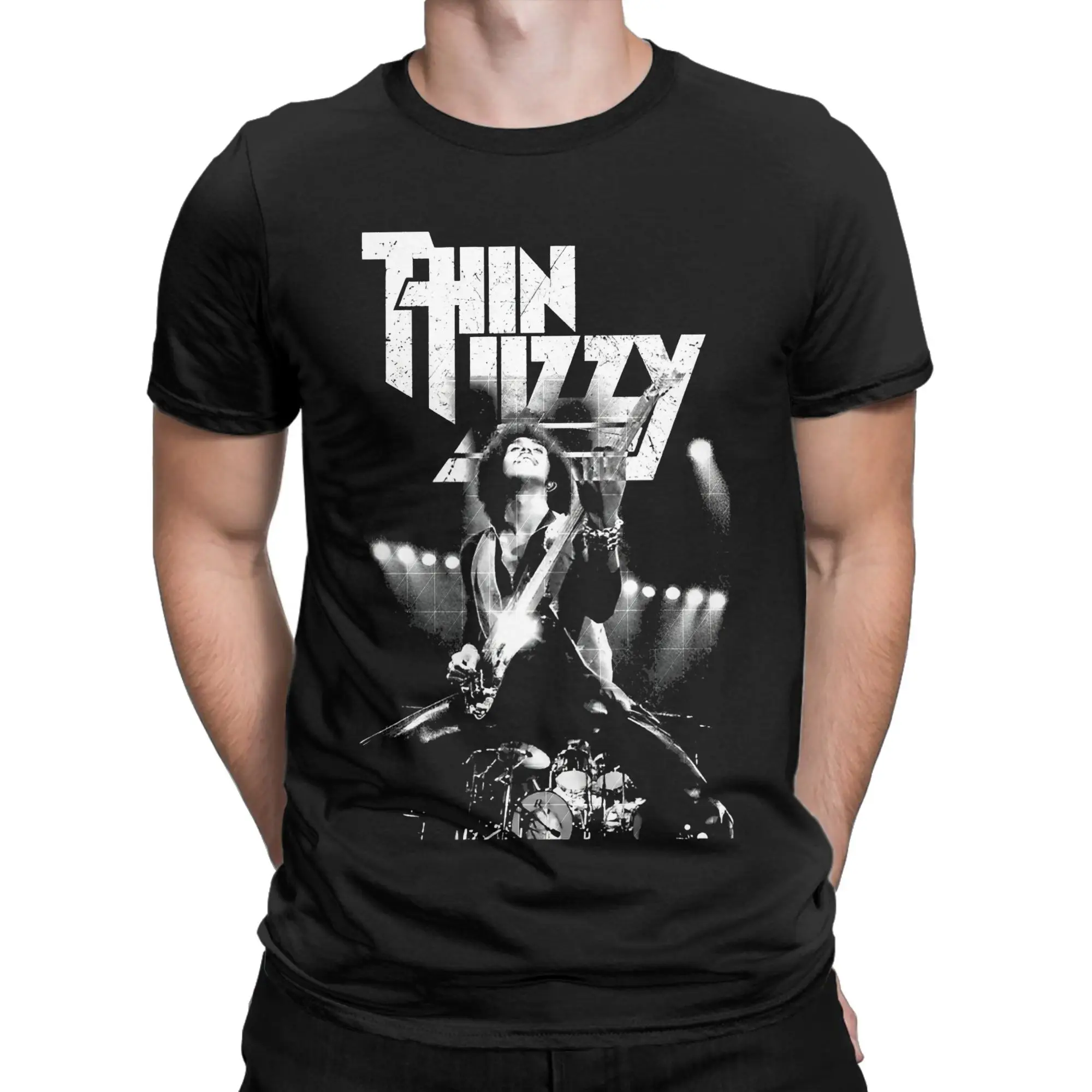 

Тонкая модная футболка с логотипом рок-группы Lizzy для мужчин и женщин, футболка из чистого хлопка, одежда