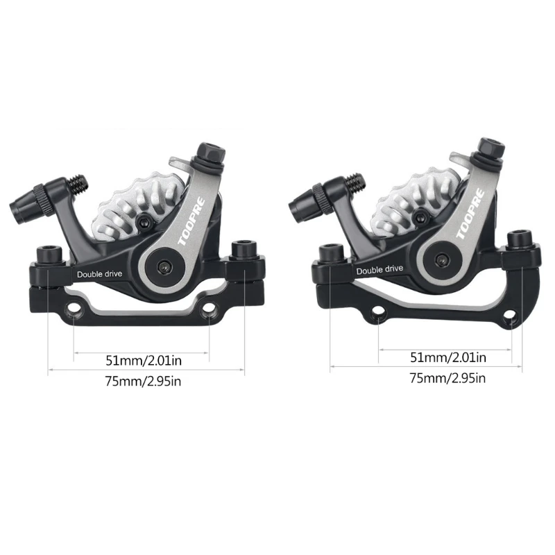 Bicycles Mechanical Disc Brake Heat Dissipation Aluminum Alloy Double Piston Caliper Electric Bicycles Bilateral Brakes